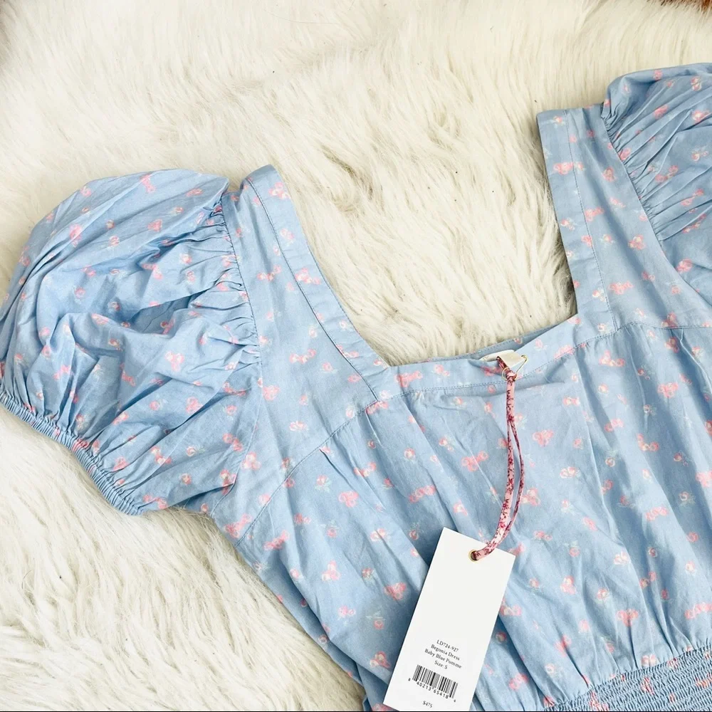 🔥Sales- NWT LoveShackFancy X REVOLVE Begonia Dress in Baby Blue Pomme - Size S - Picture 8 of 14